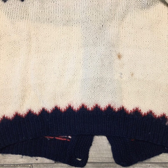 Vtg Icelandic Hand Knit Wool Abstract Pattern Sweater Metal Button Cardigan LG - Picture 8 of 10